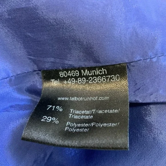 Talbot Runhof Purple Blue Long Asymmetrical Neck Designer Gown sz 14-runs small - Picture 9 of 12